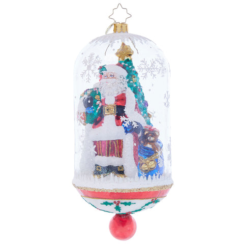 Christopher Radko Holly Holiday Dome Santa Ornament