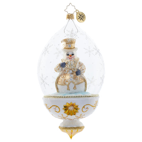 Christopher Radko Golden Snowman Globe Dome Ornament