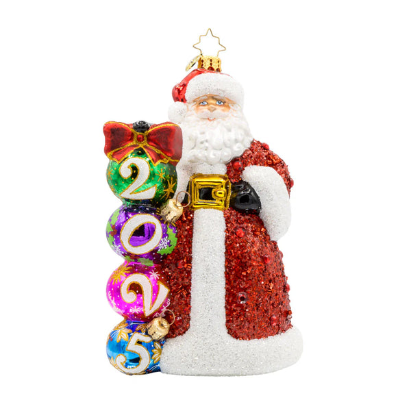 Christopher Radko 2025 Dated Christmas Countdown Santa Ornament