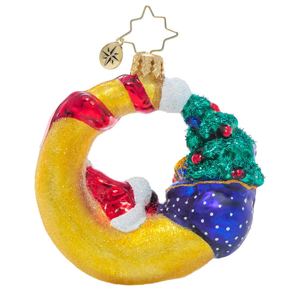 Christopher Radko Over The Moon For Christmas Santa Gem Ornament