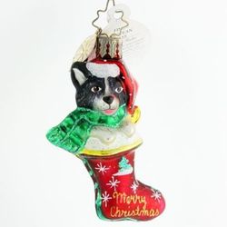 Christopher Radko KYLA CLAUS Little Gem Collie Dog Ornament