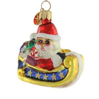 Christopher Radko Now Dash Away Santa All Little Gem ornament 005240