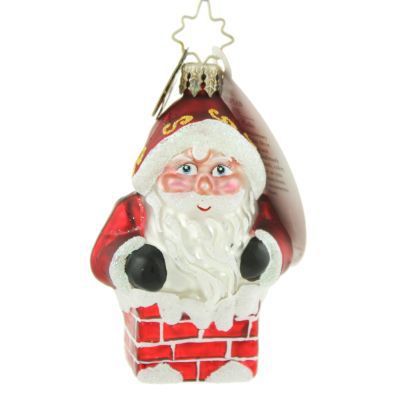 Christopher Radko Down the Chimney Santa Little Gem Ornament