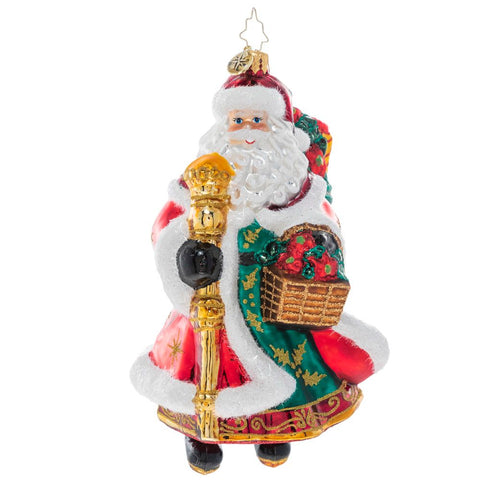 Christopher Radko Festive Florals Santa Ornament