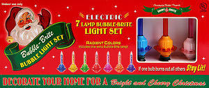 Radko Shiny Brite BUBBLE LIGHTS Retro Set LITE STRING multi-colored