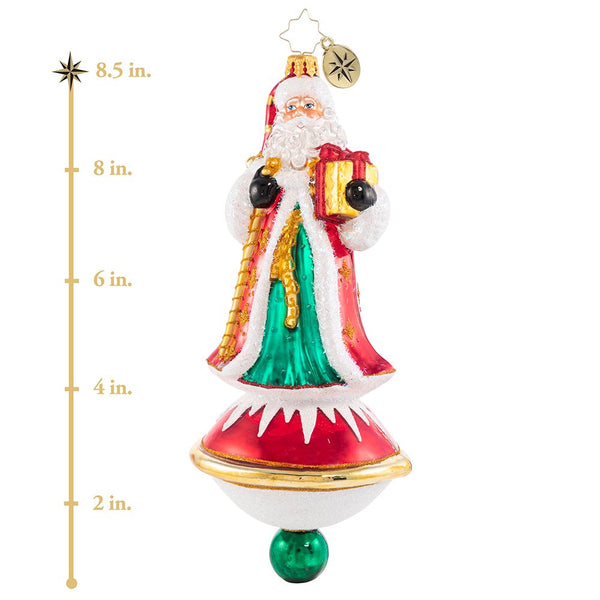 Christopher Radko Present-ly Poised Santa large Ornament