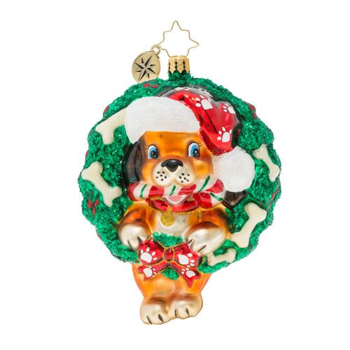 Christopher Radko Baby's First Puppy Love Christmas Ornament