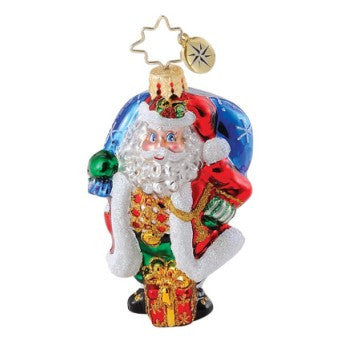 Christopher Radko Nick Nack Nap Sack Santa Gem Ornament