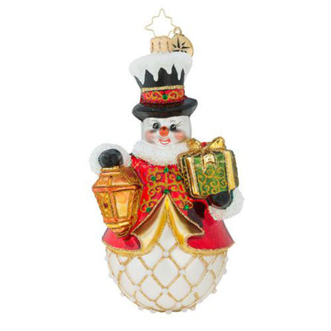 Christopher Radko Light The Way Snowman with Pearls Ornament