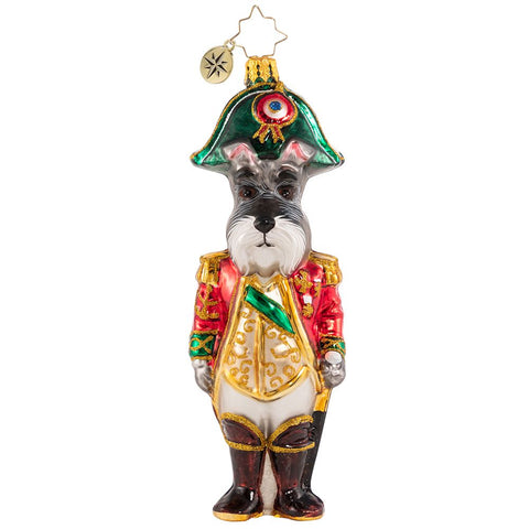 Christopher Radko Lieutenant Schnauzer Dog in Charge! Ornament