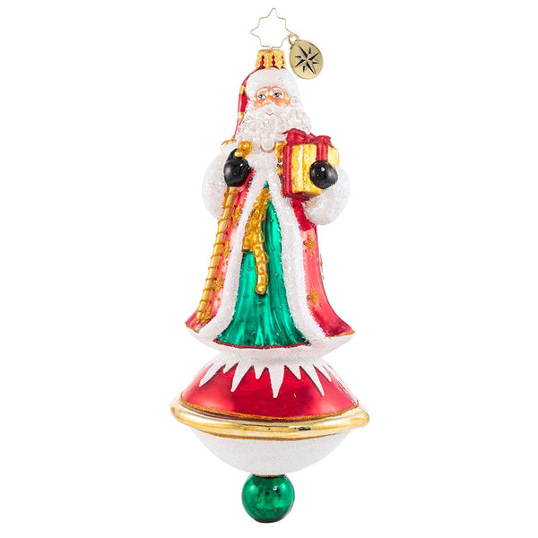 Christopher Radko Present-ly Poised Santa large Ornament